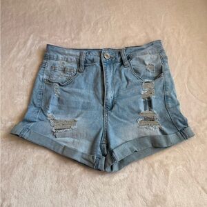 Distressed Denim Women Shorts